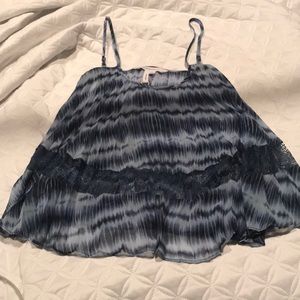 Shear BCBG tank top with lace detail